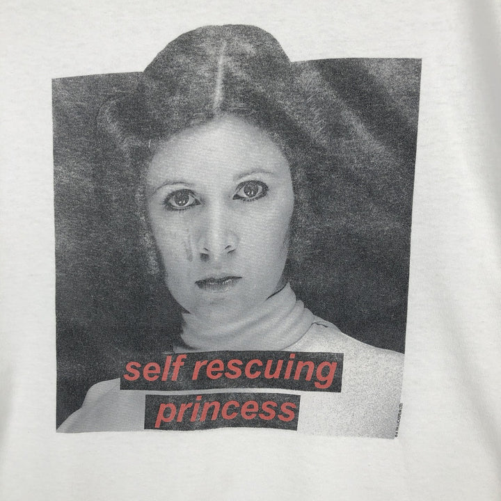 STAR WARS Princess Leia Movie T-Shirt (Men's XL equivalent) cotton white type Vintage Second Hand