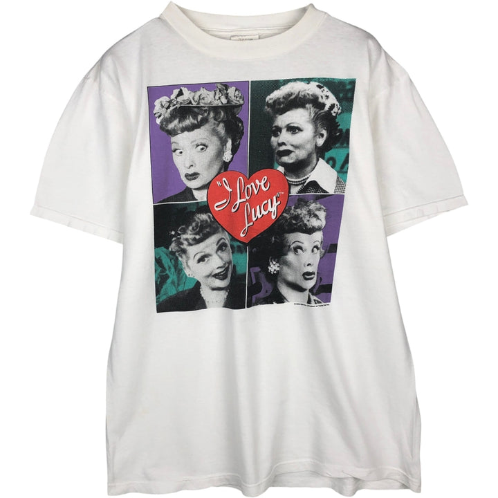 90'S TULTEX "I Love Lucy" Movie T-Shirt, Made in USA, Large (Men's L equivalent), Vintage cotton white type Vintage Second Hand
