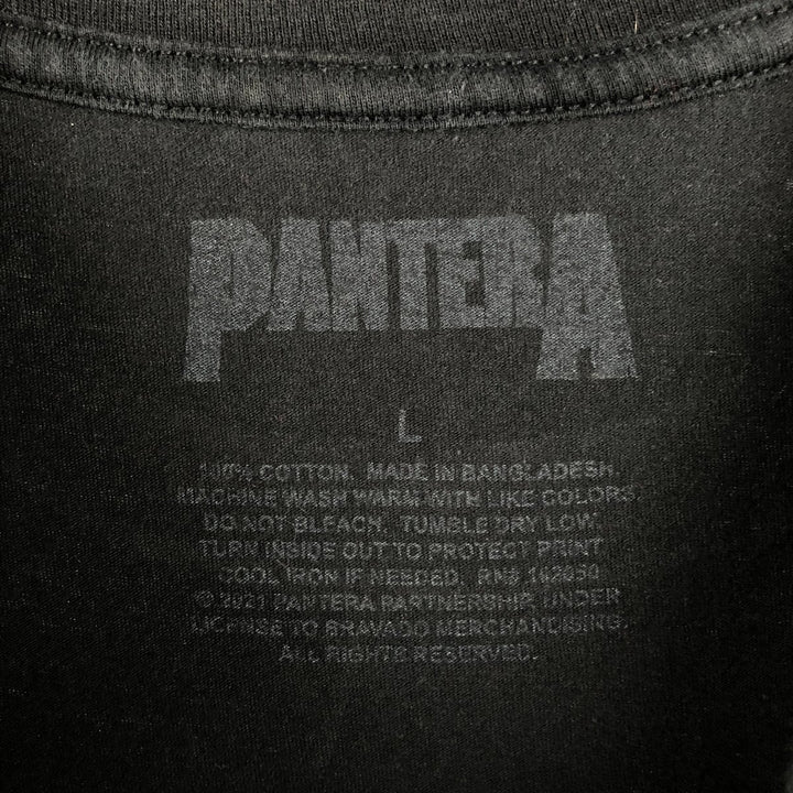PANTERA Skull Pattern Band T-Shirt (Men's Size L) cotton black type Vintage Second Hand