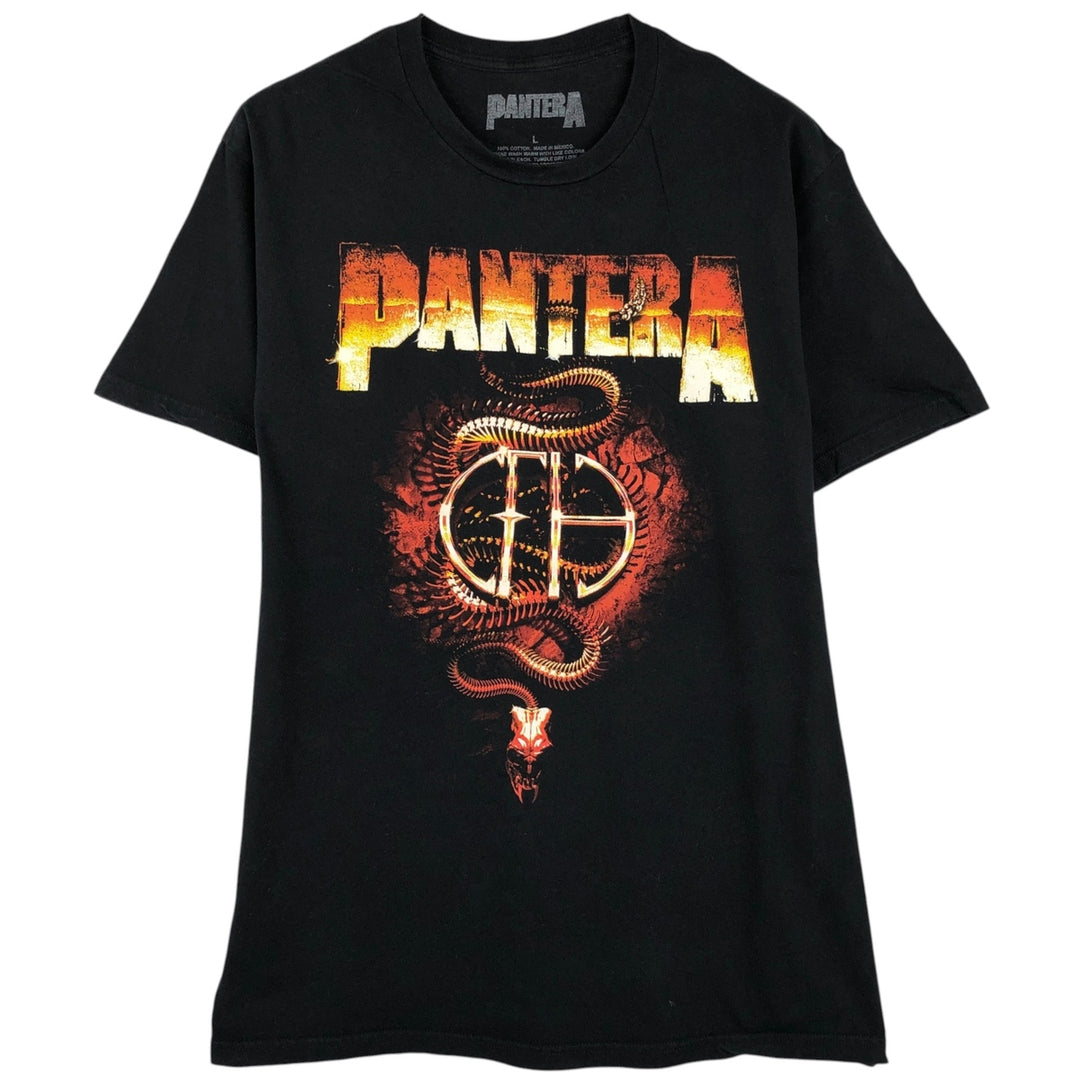 PANTERA Pantera Band T-shirt Band T Men's L size cotton black type Vintage Second Hand