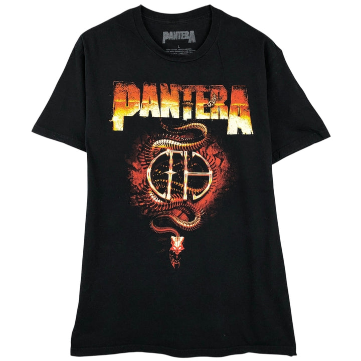 PANTERA Pantera Band T-shirt Band T Men's L size cotton black type Vintage Second Hand