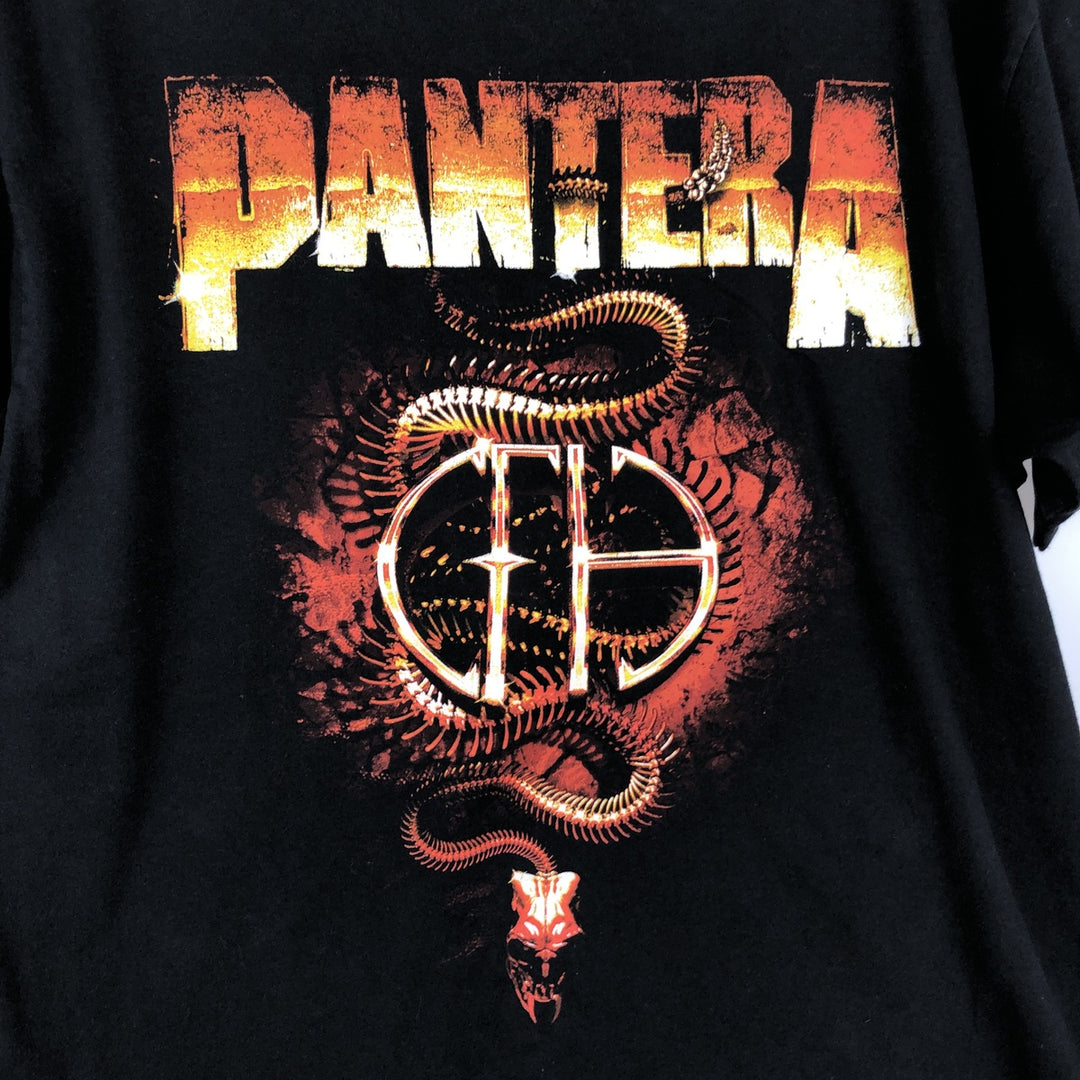 PANTERA Pantera Band T-shirt Band T Men's L size cotton black type Vintage Second Hand