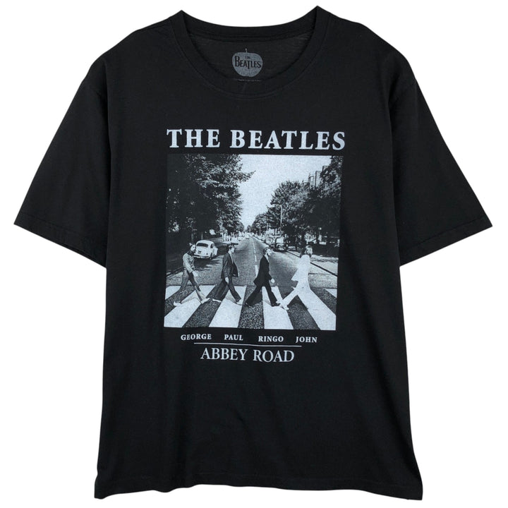 THE BEATLES Band T-shirt, Men's L size cotton black type Vintage Second Hand