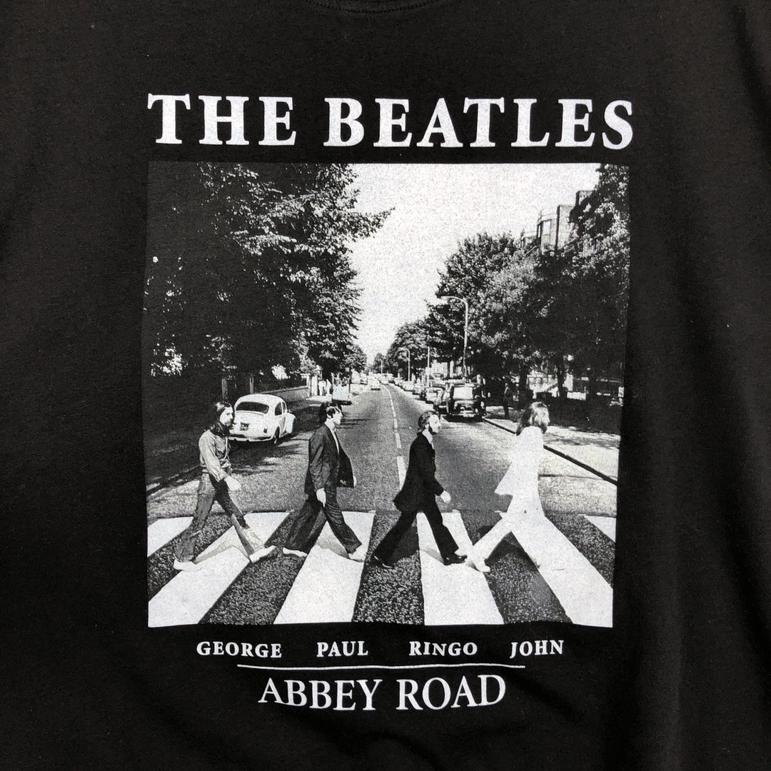 THE BEATLES Band T-shirt, Men's L size cotton black type Vintage Second Hand