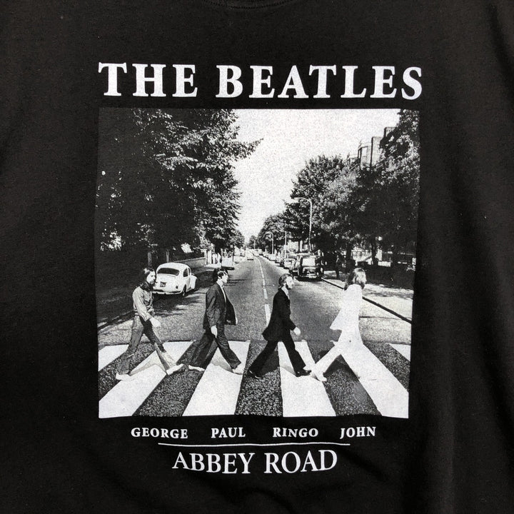 THE BEATLES Band T-shirt, Men's L size cotton black type Vintage Second Hand