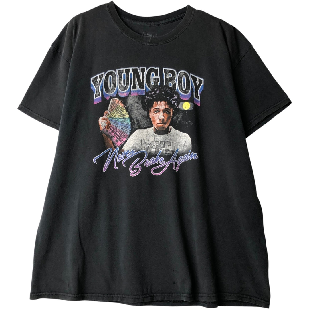 NMA YOUNG BOY Never Broke Again Rap T-Shirt (Men's XL equivalent) unclear black type Vintage Second Hand