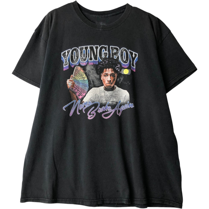 NMA YOUNG BOY Never Broke Again Rap T-Shirt (Men's XL equivalent) unclear black type Vintage Second Hand
