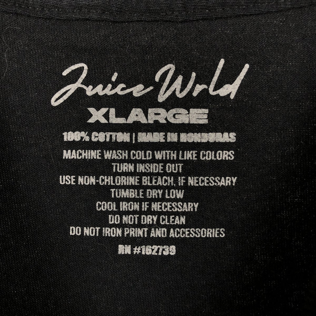 JUICE WRLD Rap T-shirt, Men's XL cotton black type Vintage Second Hand