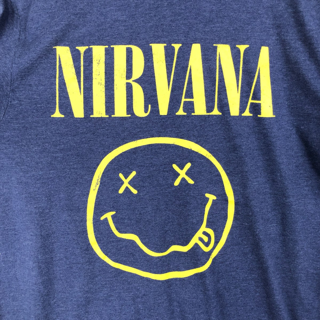 NIRVANA Nirvana Band T-shirt, Band T, Men's XL size unclear blue type Vintage Second Hand