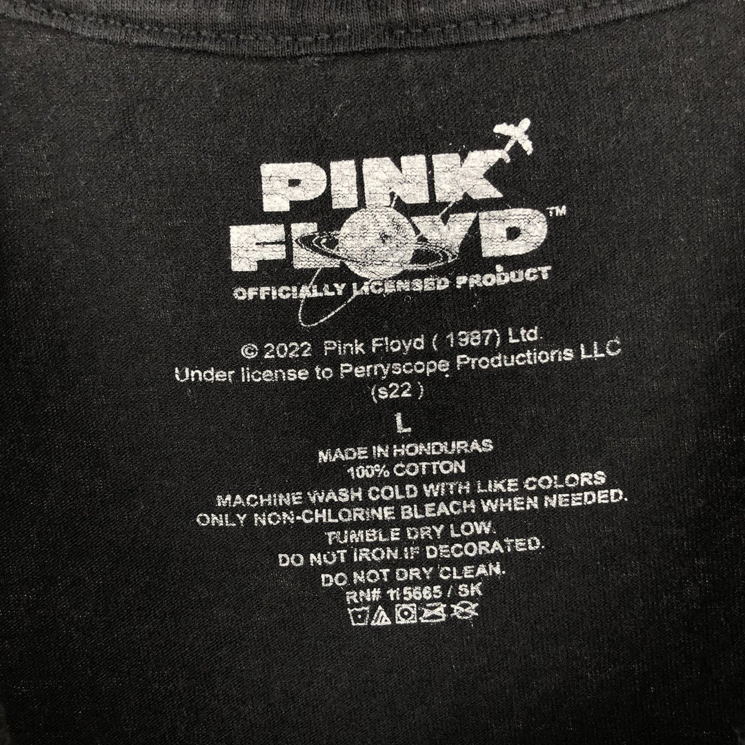 PINK FLOYD Pink Floyd Band T-shirt Band T Men's L size cotton black type Vintage Second Hand