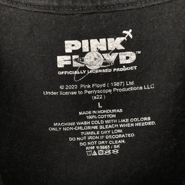 PINK FLOYD Pink Floyd Band T-shirt Band T Men's L size cotton black type Vintage Second Hand