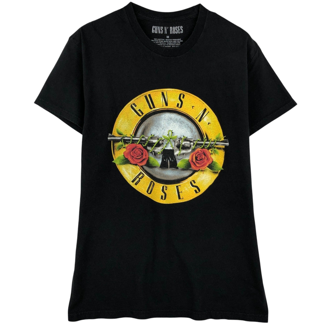 GUNS N' ROSES Guns N' Roses Band T-shirt Band Tee Men's M size cotton black type Vintage Second Hand