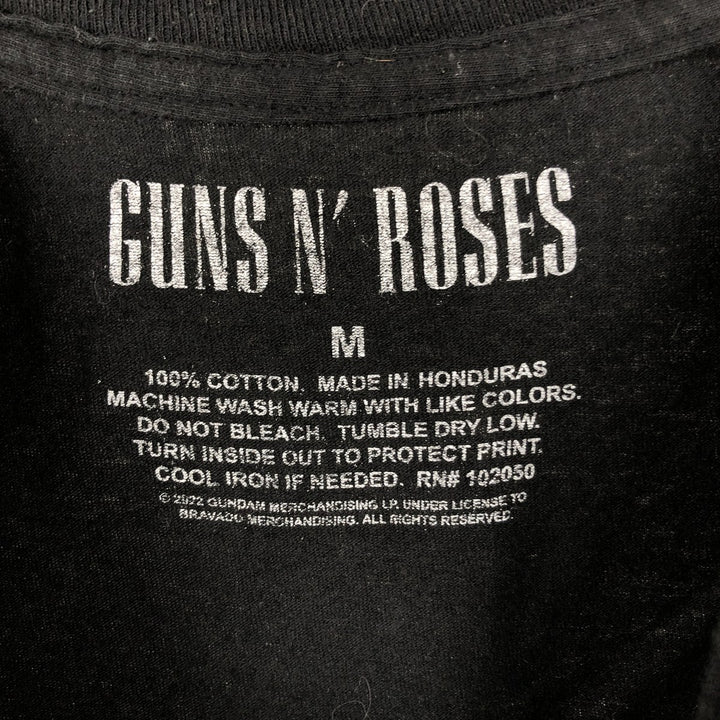 GUNS N' ROSES Guns N' Roses Band T-shirt Band Tee Men's M size cotton black type Vintage Second Hand
