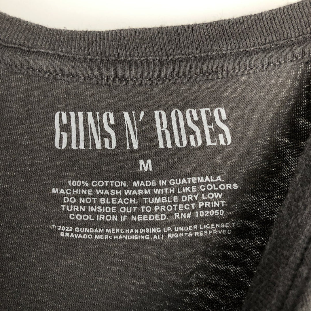 GUNS N' ROSES Guns N' Roses Band T-shirt Band Tee Men's M size cotton black type Vintage Second Hand