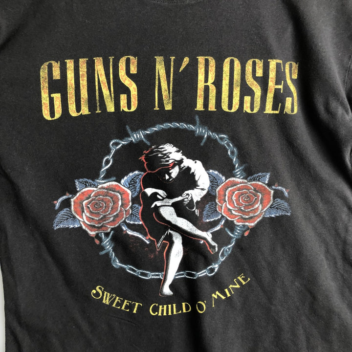 GUNS N' ROSES Guns N' Roses Band T-shirt Band Tee Men's M size cotton black type Vintage Second Hand