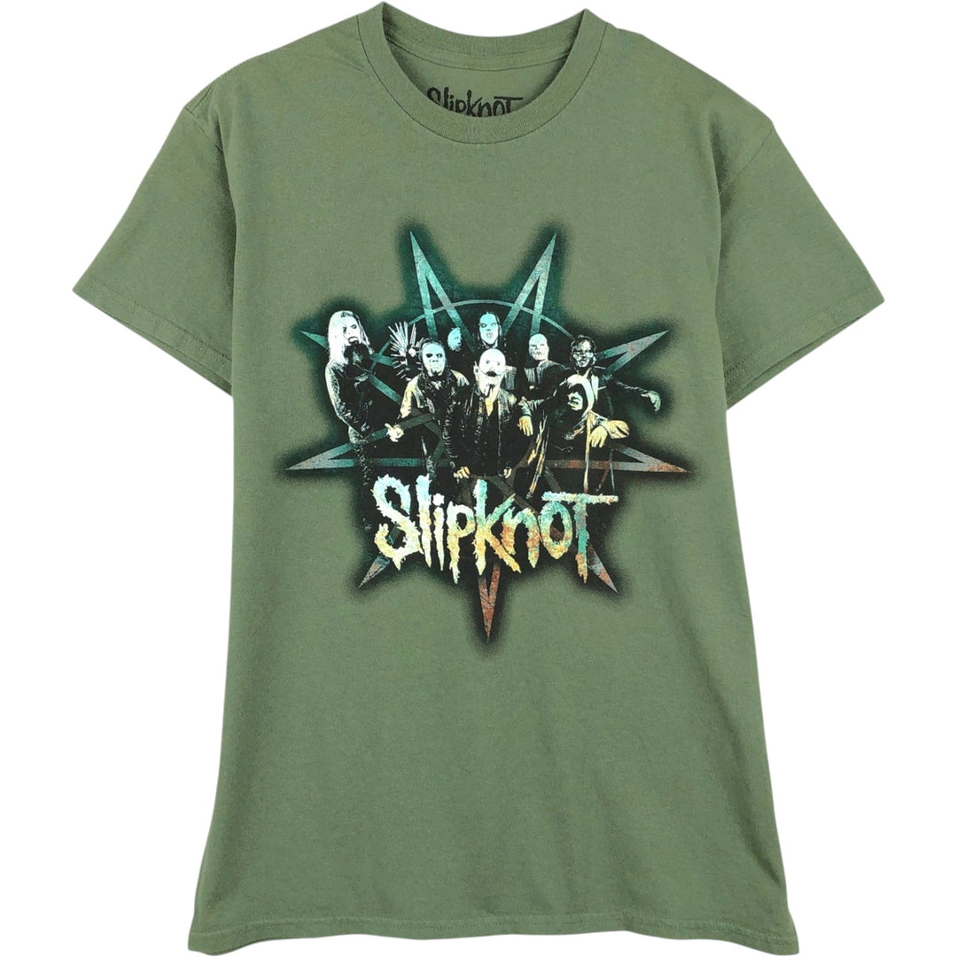 Slipknot Band T-shirt, Band T, Men's L size cotton Khaki type Vintage Second Hand