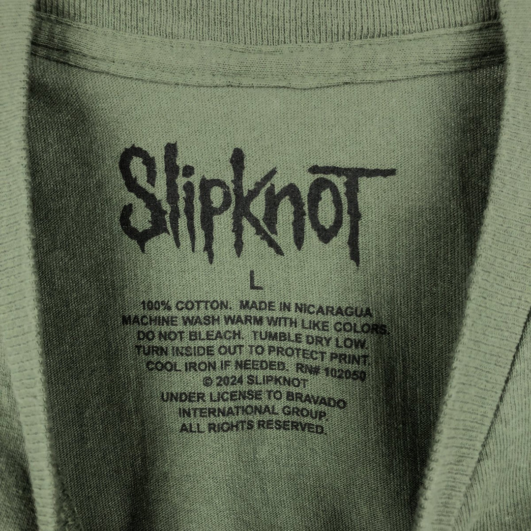 Slipknot Band T-shirt, Band T, Men's L size cotton Khaki type Vintage Second Hand
