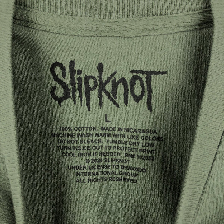 Slipknot Band T-shirt, Band T, Men's L size cotton Khaki type Vintage Second Hand