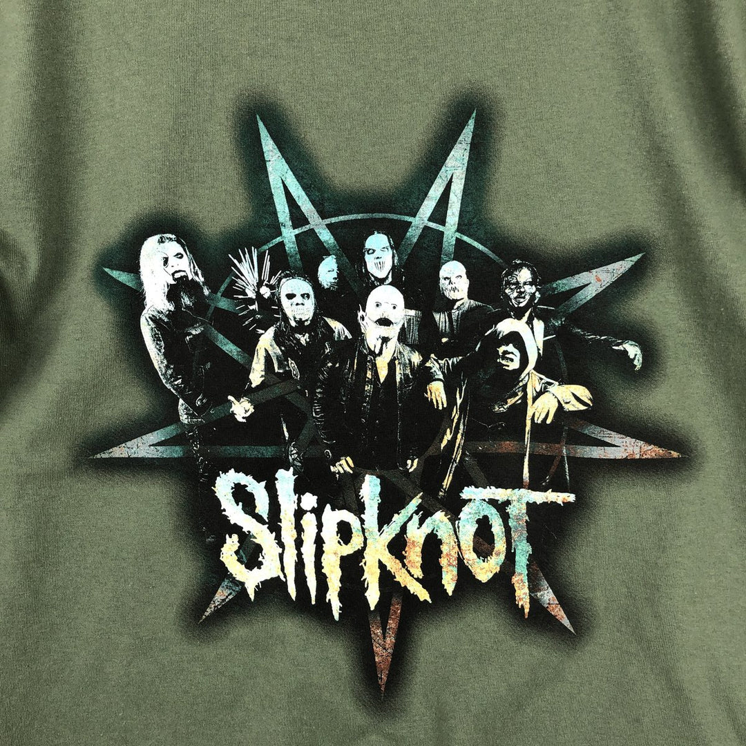 Slipknot Band T-shirt, Band T, Men's L size cotton Khaki type Vintage Second Hand