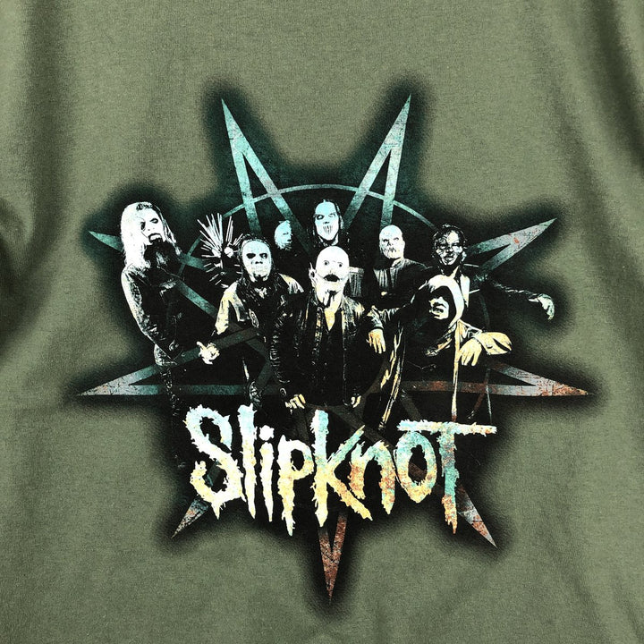 Slipknot Band T-shirt, Band T, Men's L size cotton Khaki type Vintage Second Hand