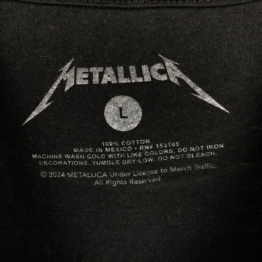 METALLICA Metallica Band T-shirt Band T Men's L size cotton black type Vintage Second Hand