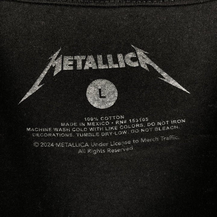 METALLICA Metallica Band T-shirt Band T Men's L size cotton black type Vintage Second Hand