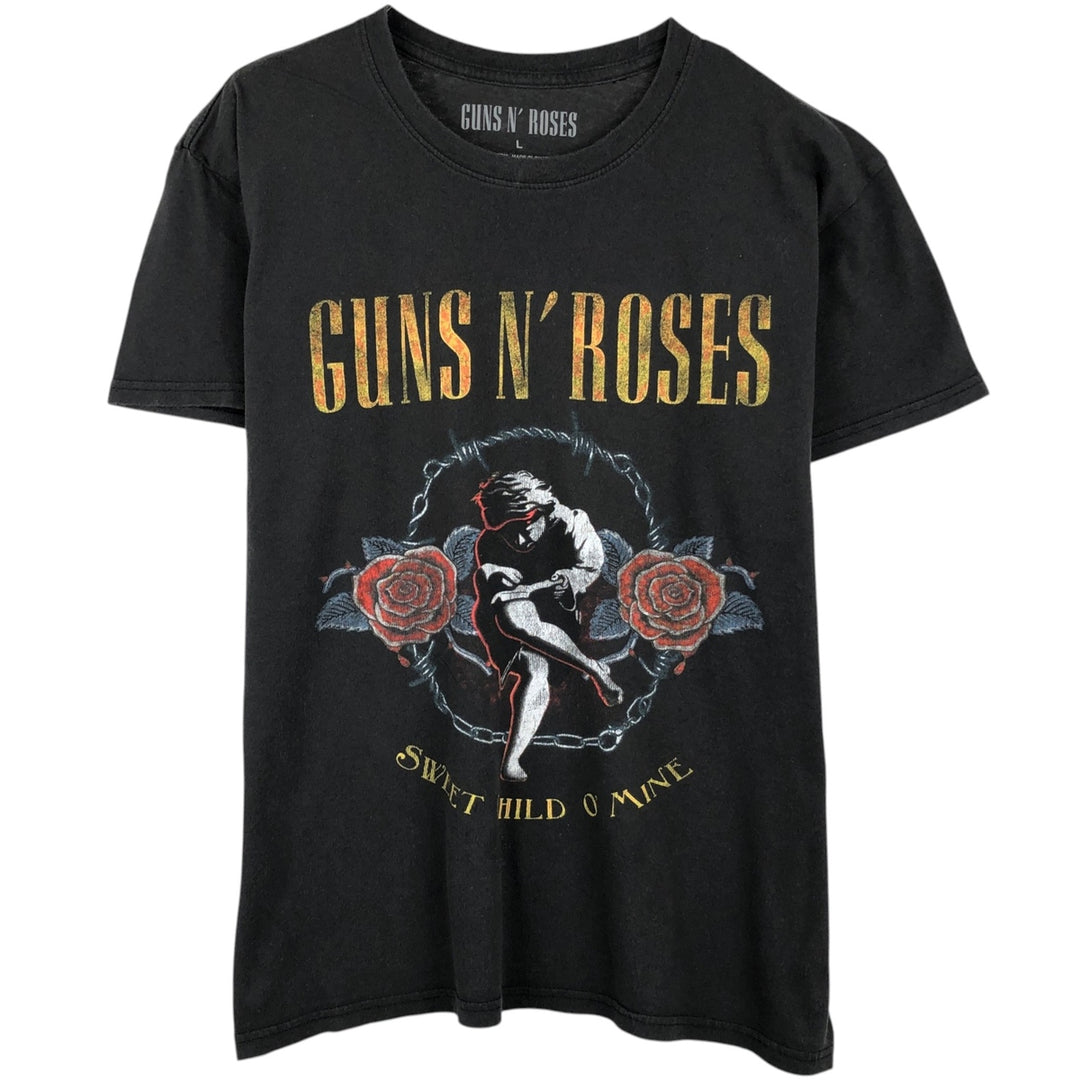 GUNS N' ROSES Guns N' Roses Band T-shirt Band T Men's L size cotton black type Vintage Second Hand
