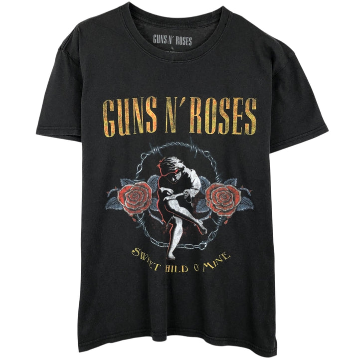 GUNS N' ROSES Guns N' Roses Band T-shirt Band T Men's L size cotton black type Vintage Second Hand