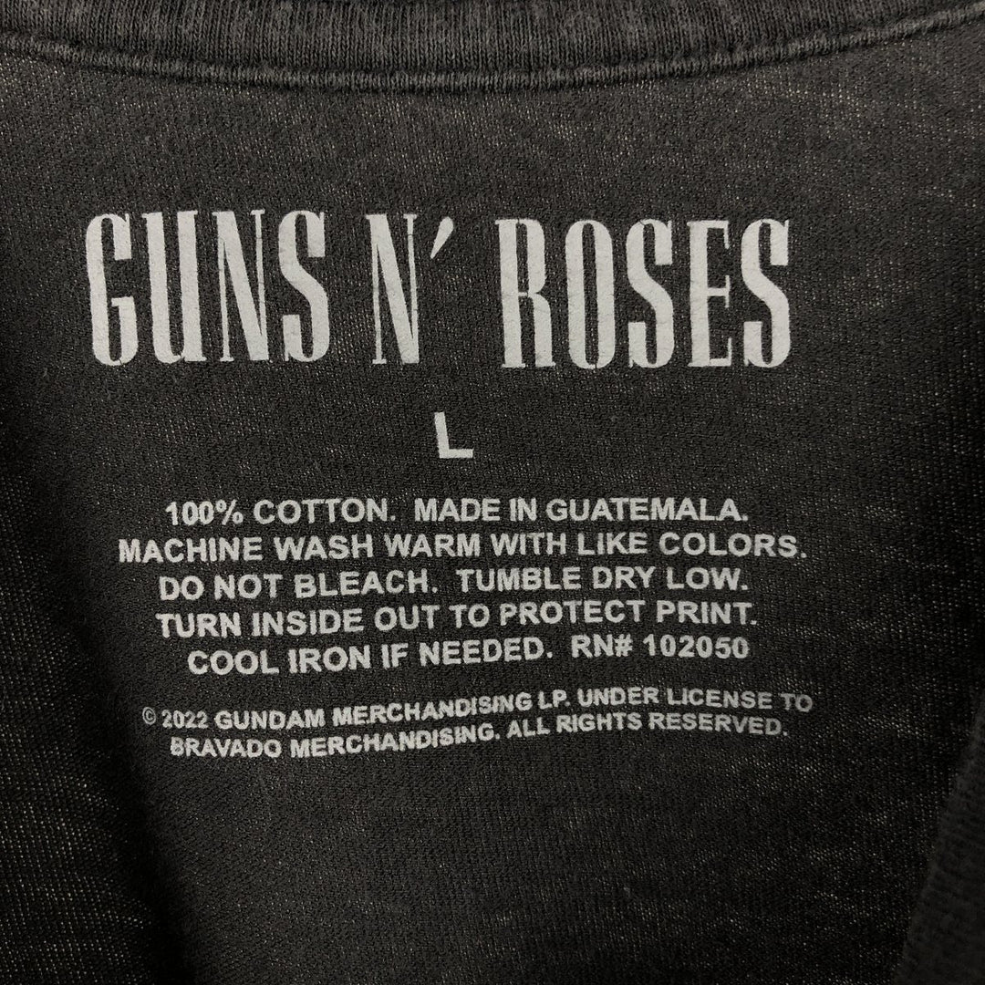 GUNS N' ROSES Guns N' Roses Band T-shirt Band T Men's L size cotton black type Vintage Second Hand