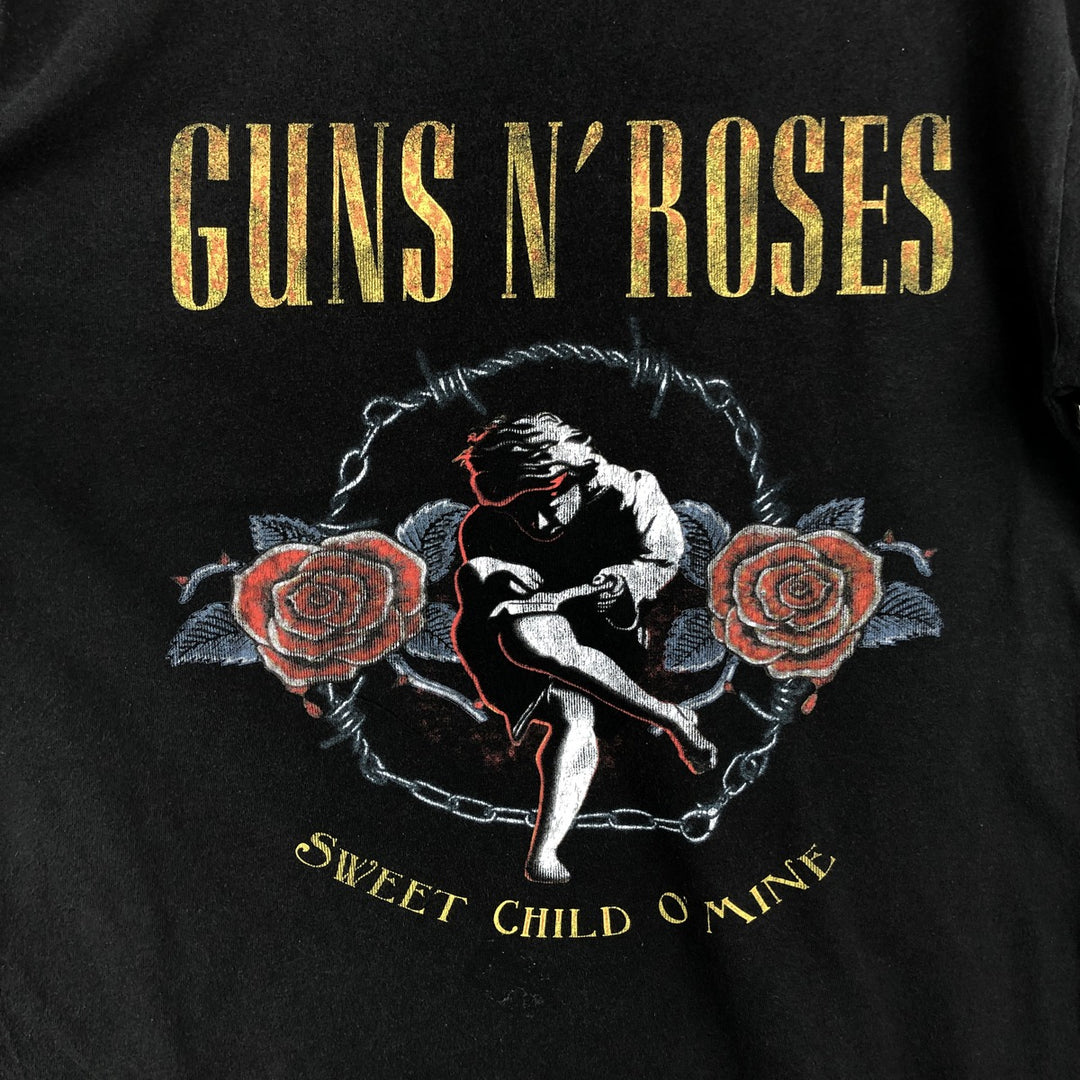 GUNS N' ROSES Guns N' Roses Band T-shirt Band T Men's L size cotton black type Vintage Second Hand
