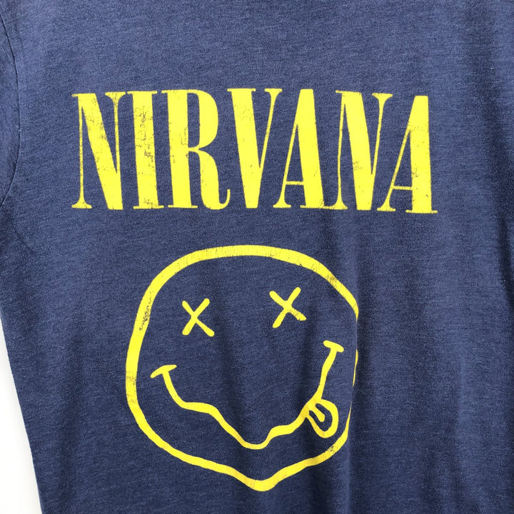 NIRVANA Nirvana Band T-shirt, Band T, Men's L size unclear blue type Vintage Second Hand