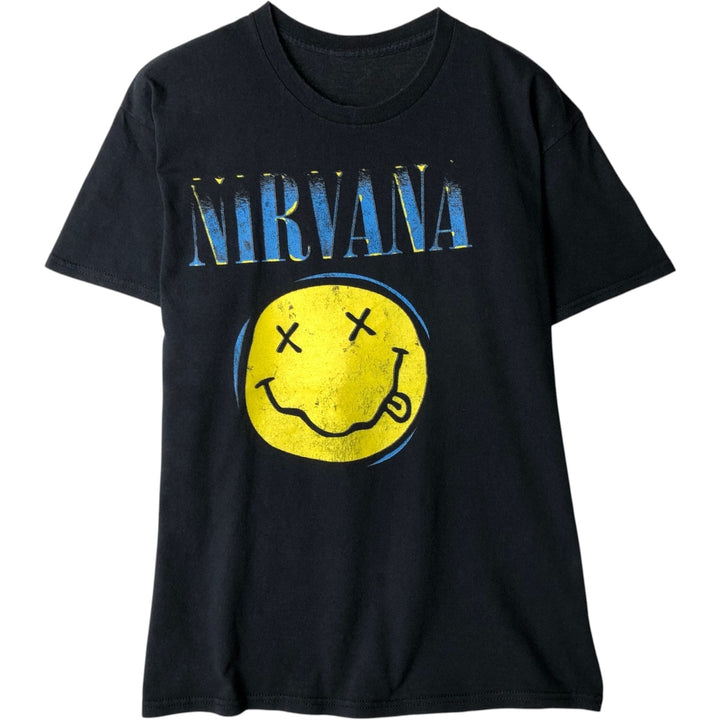 NIRVANA Nirvana Band T-shirt, Band T, Men's M size unclear black type Vintage Second Hand