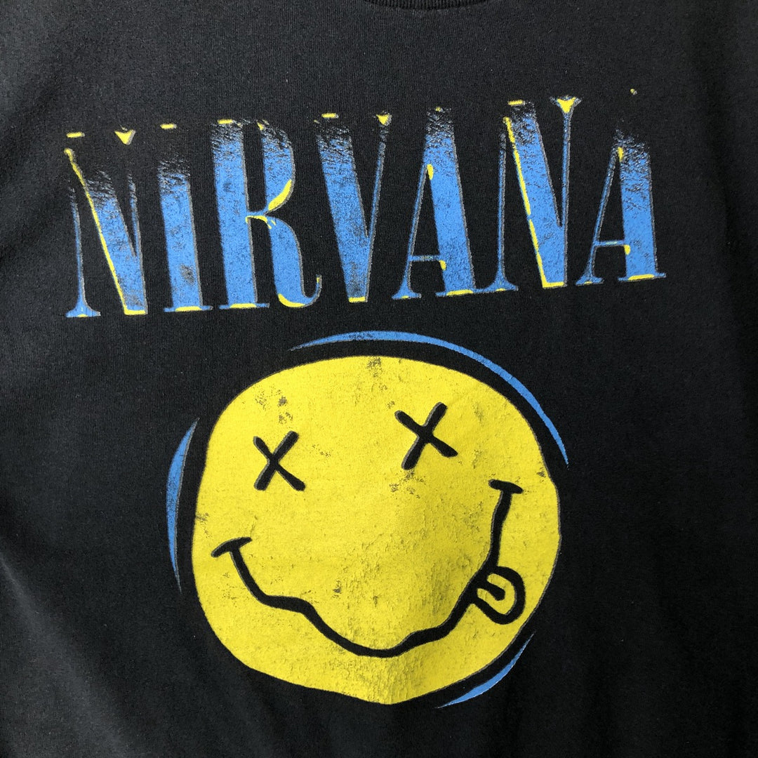 NIRVANA Nirvana Band T-shirt, Band T, Men's M size unclear black type Vintage Second Hand