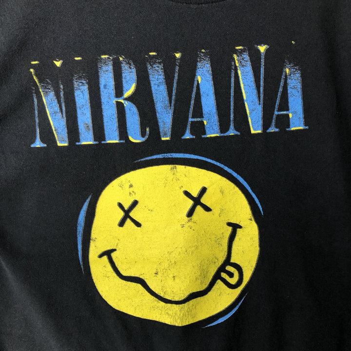 NIRVANA Nirvana Band T-shirt, Band T, Men's M size unclear black type Vintage Second Hand