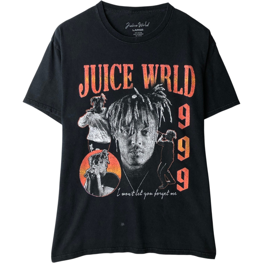 JUICE WRLD Juice World Rap T-shirt Rap T Men's L size cotton black type Vintage Second Hand
