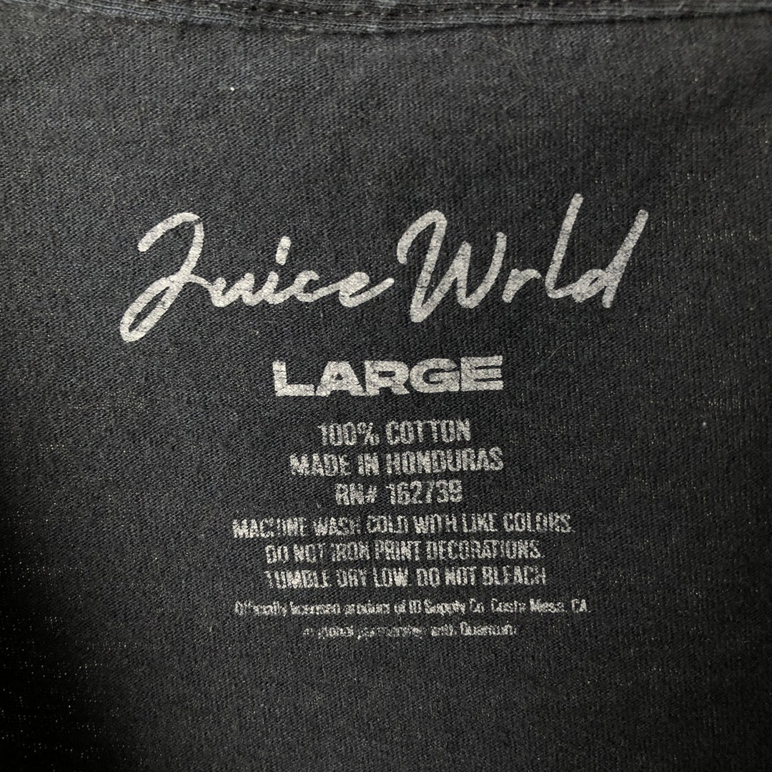 JUICE WRLD Juice World Rap T-shirt Rap T Men's L size cotton black type Vintage Second Hand