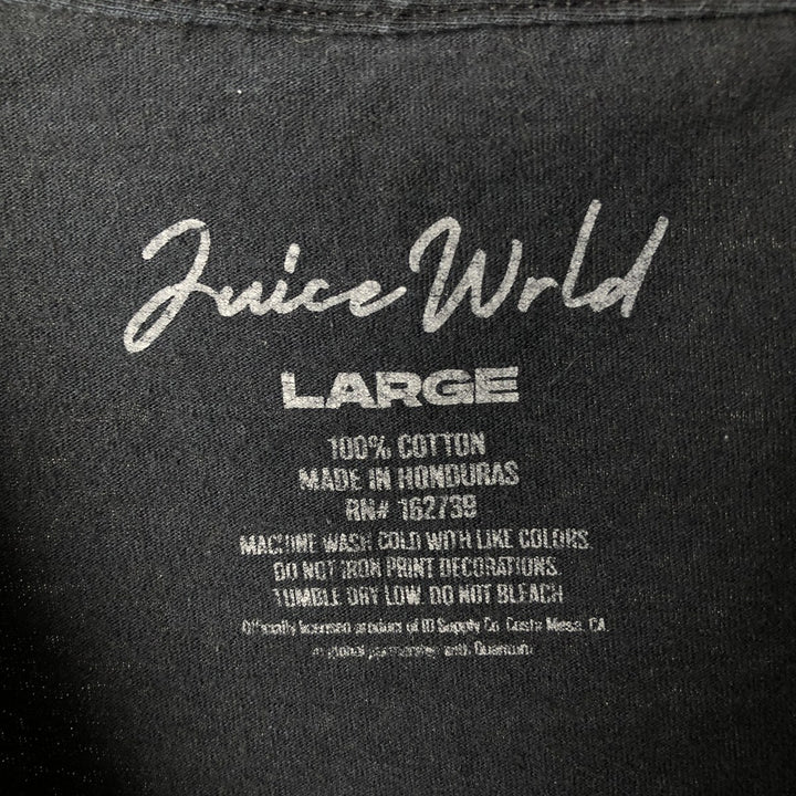 JUICE WRLD Juice World Rap T-shirt Rap T Men's L size cotton black type Vintage Second Hand