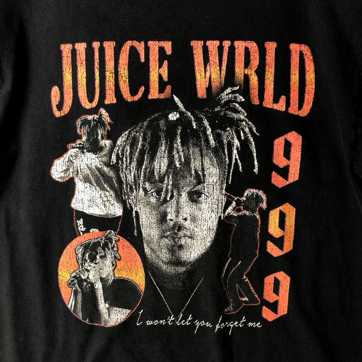 JUICE WRLD Juice World Rap T-shirt Rap T Men's L size cotton black type Vintage Second Hand