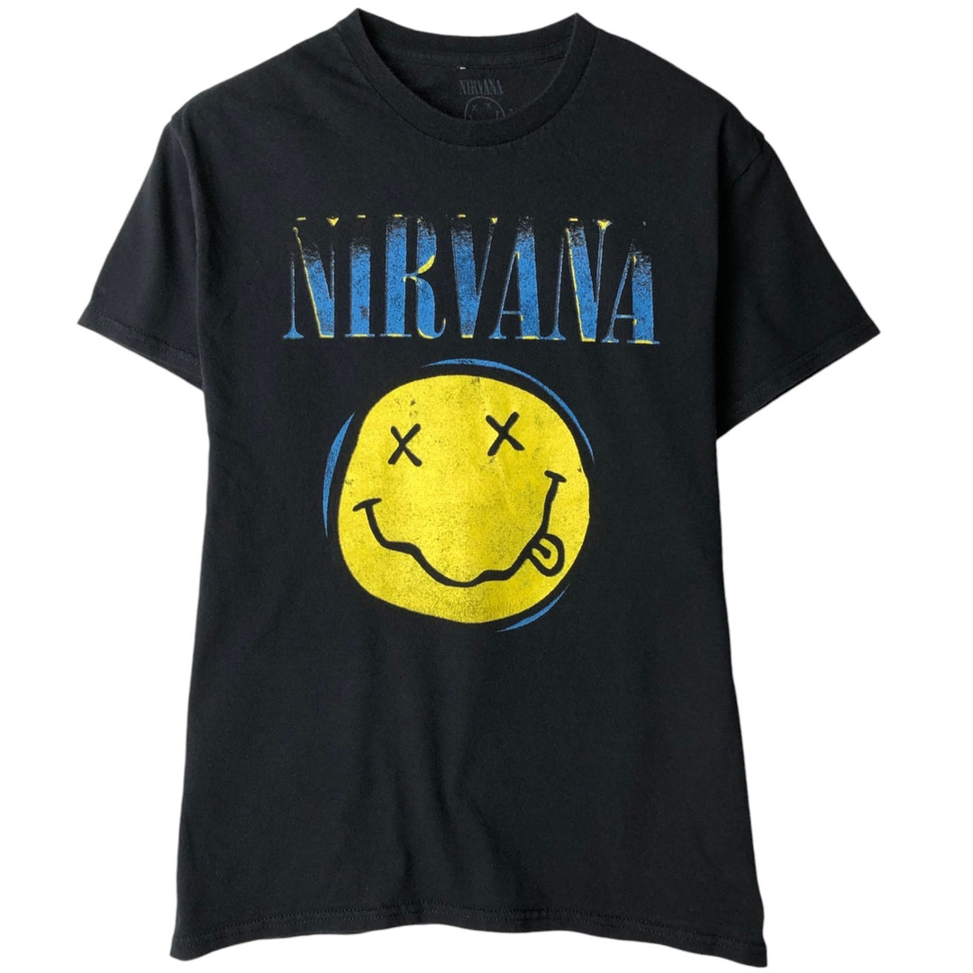 NIRVANA Nirvana Band T-shirt, Band T, Men's M size cotton black type Vintage Second Hand