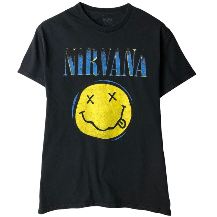 NIRVANA Nirvana Band T-shirt, Band T, Men's M size cotton black type Vintage Second Hand