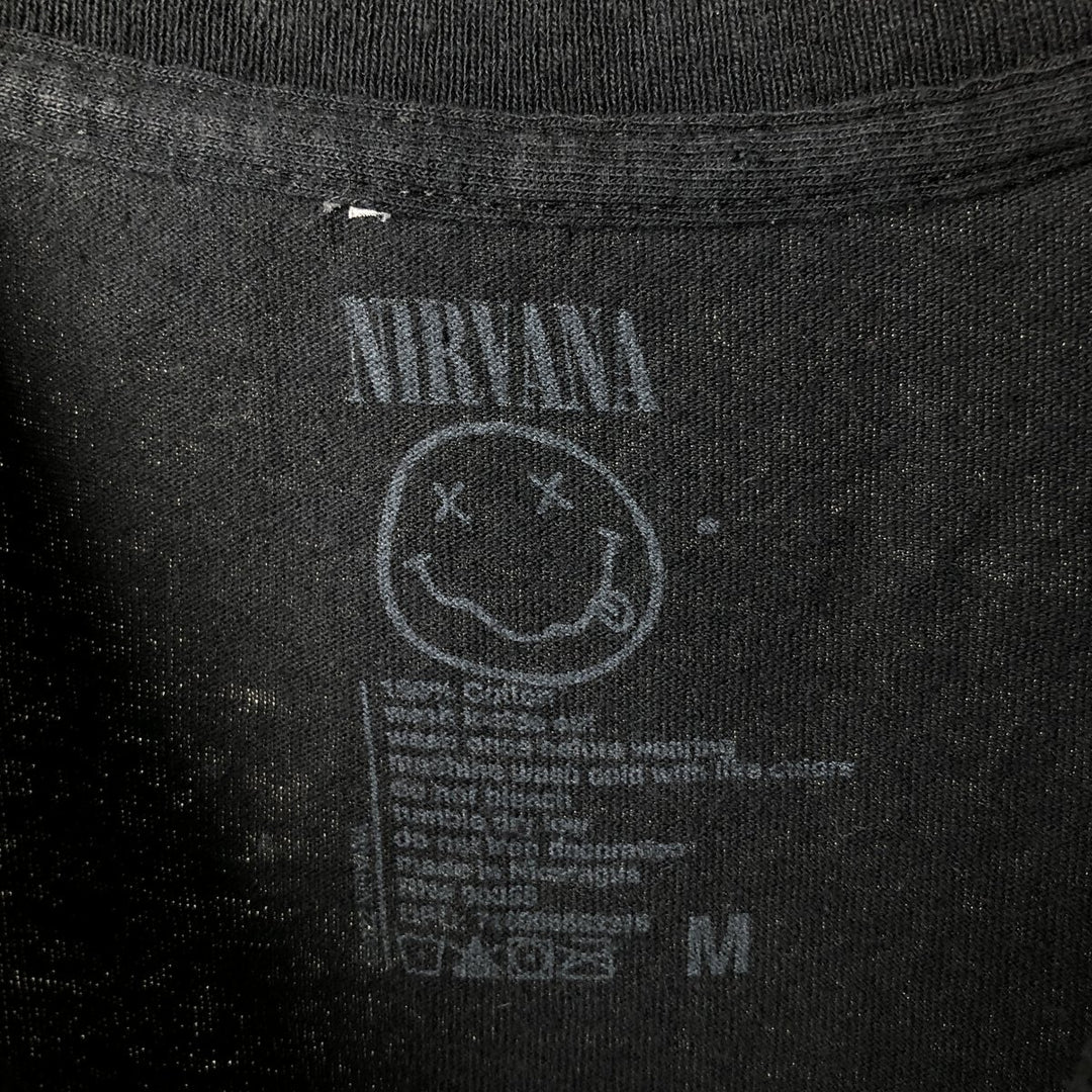 NIRVANA Nirvana Band T-shirt, Band T, Men's M size cotton black type Vintage Second Hand