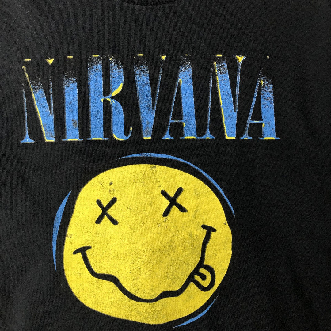 NIRVANA Nirvana Band T-shirt, Band T, Men's M size cotton black type Vintage Second Hand