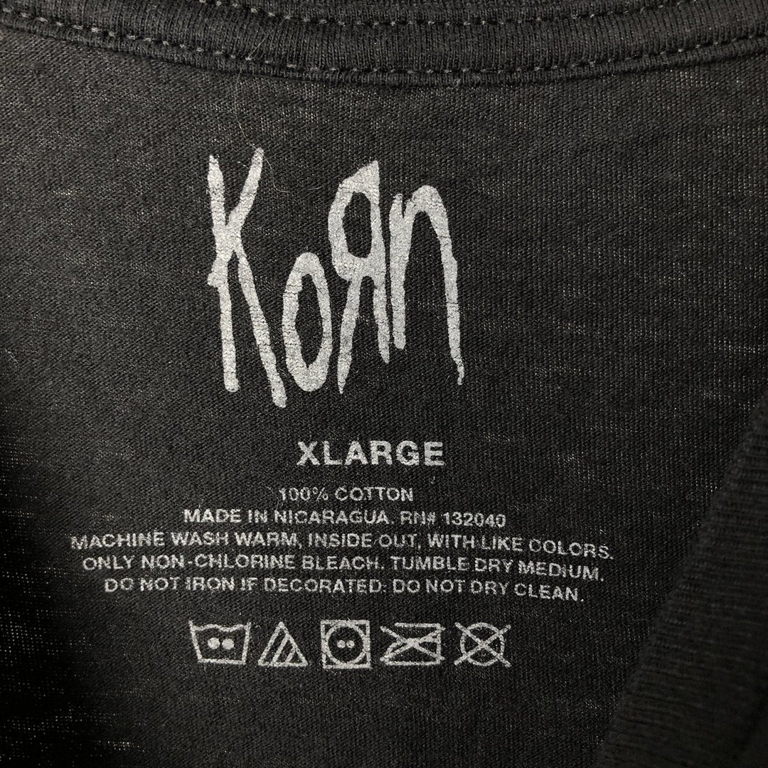 KORN band T-shirt, band T, men's XL size cotton black type Vintage Second Hand