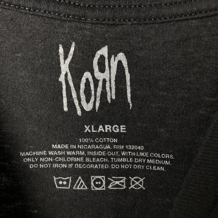 KORN band T-shirt, band T, men's XL size cotton black type Vintage Second Hand