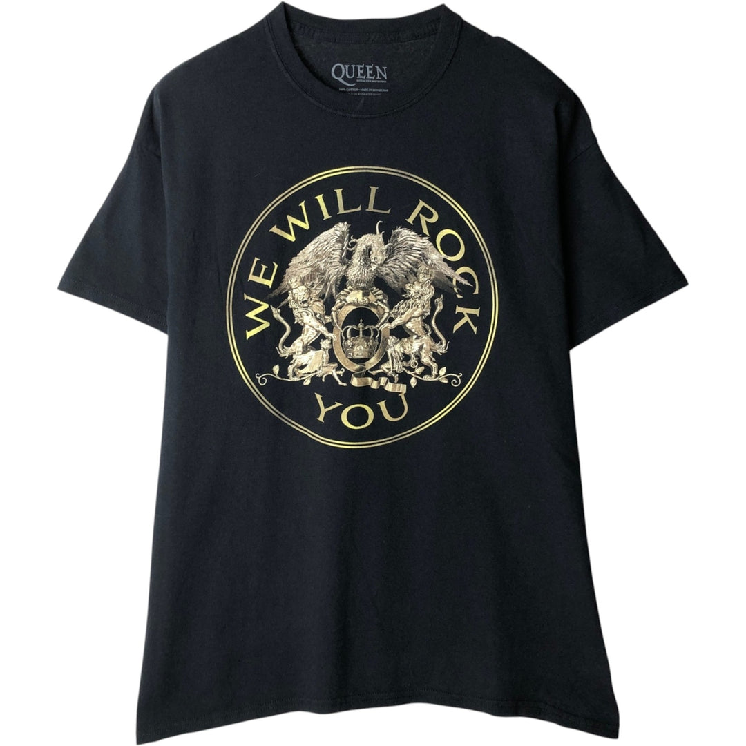 QUEEN Band T-shirt, Men's XL size cotton black type Vintage Second Hand