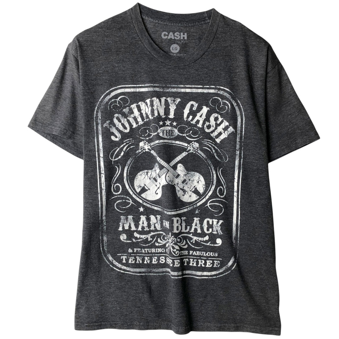 JOHNNY CASH Johnny Cash Band T-shirt Band T Men's L size cotton gray type Vintage Second Hand