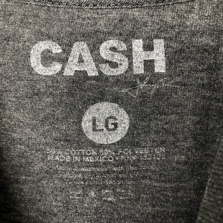 JOHNNY CASH Johnny Cash Band T-shirt Band T Men's L size cotton gray type Vintage Second Hand