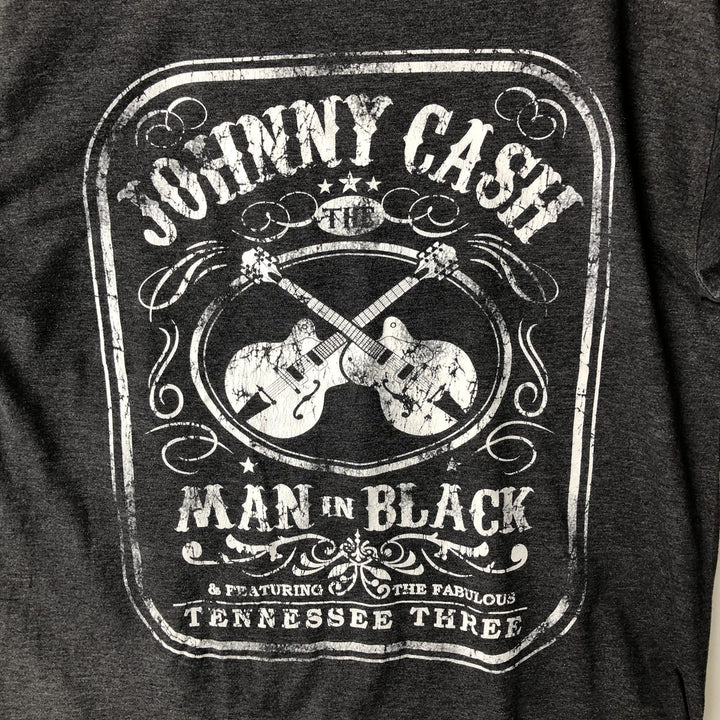 JOHNNY CASH Johnny Cash Band T-shirt Band T Men's L size cotton gray type Vintage Second Hand