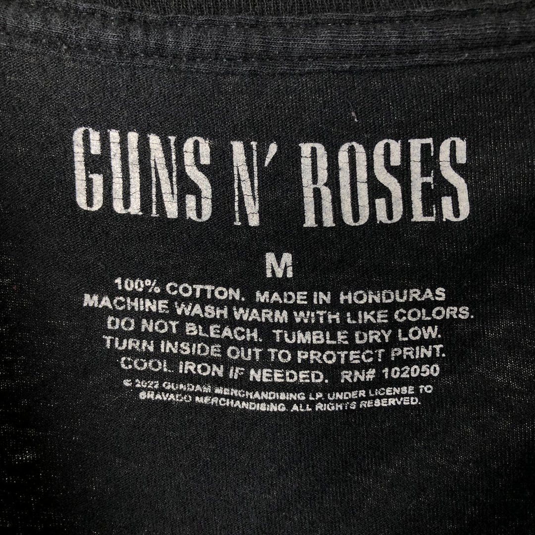 GUNS N' ROSES Guns N' Roses Band T-shirt Band Tee Men's M size cotton black type Vintage Second Hand