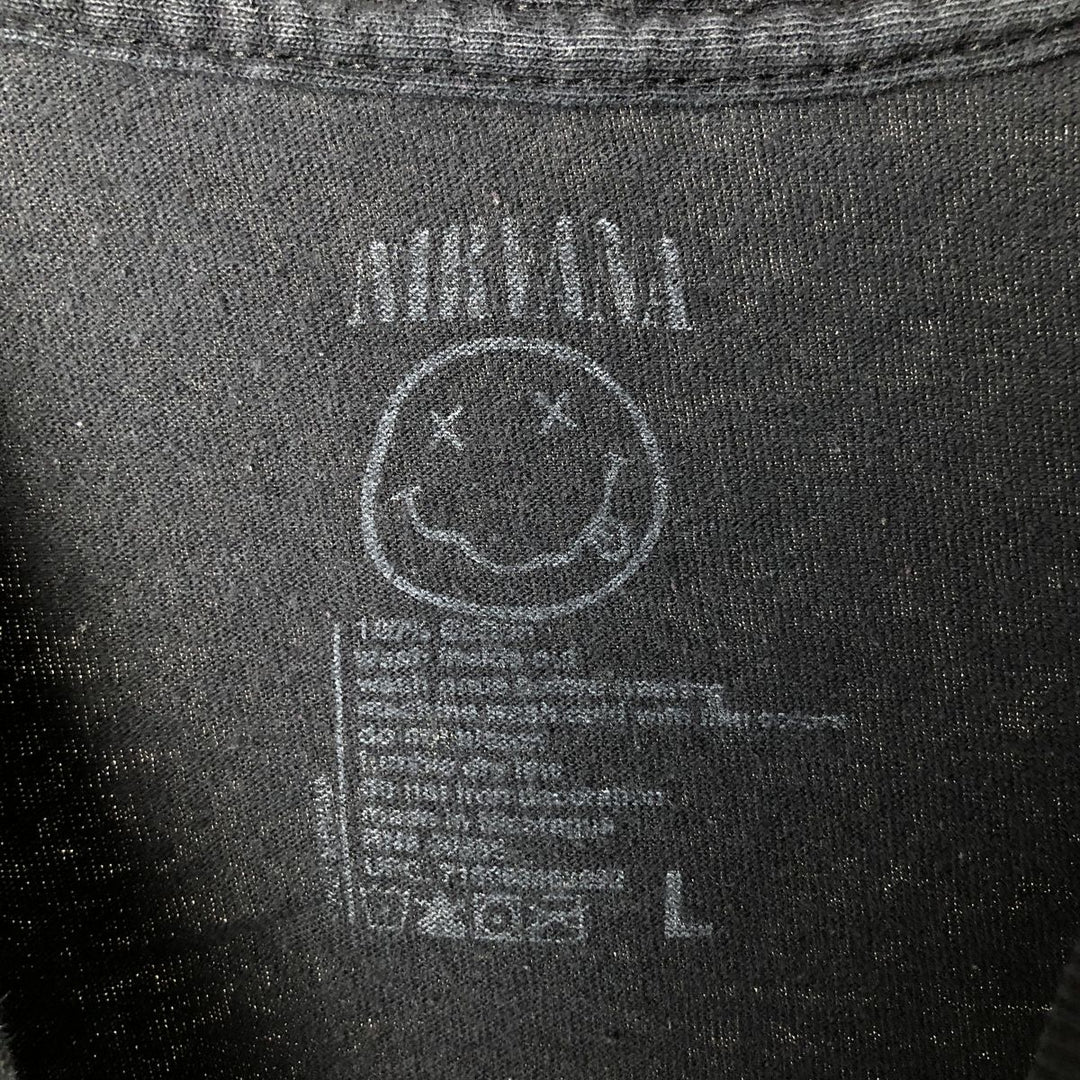 NIRVANA Nirvana Band T-shirt, Band T, Men's L size cotton black type Vintage Second Hand